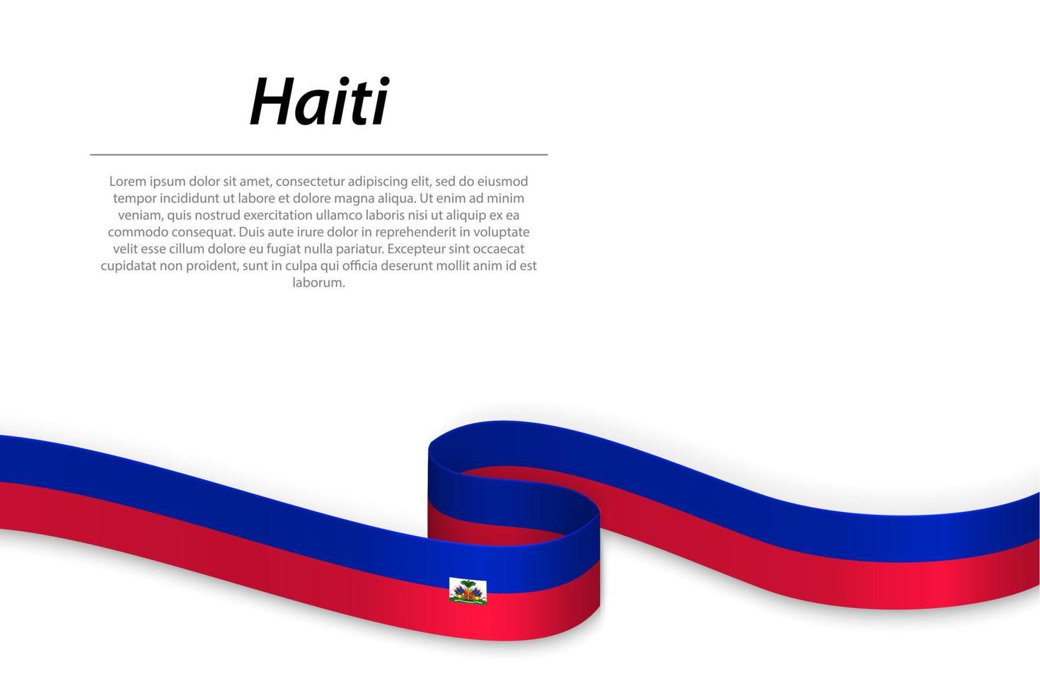 schwenkendes band oder banner mit flagge von haiti vektor