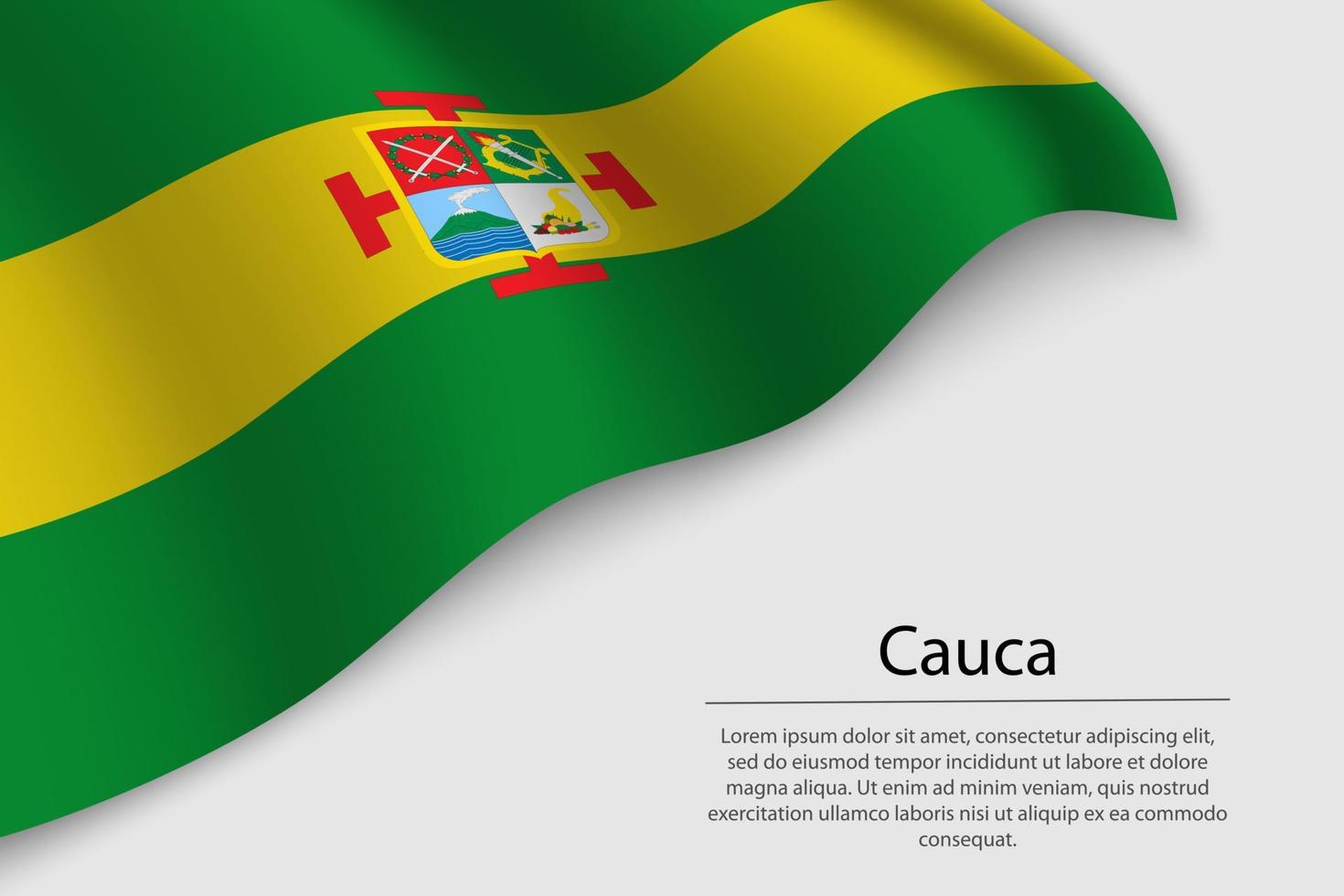Vinka flagga av cauca är en område av colombia vektor