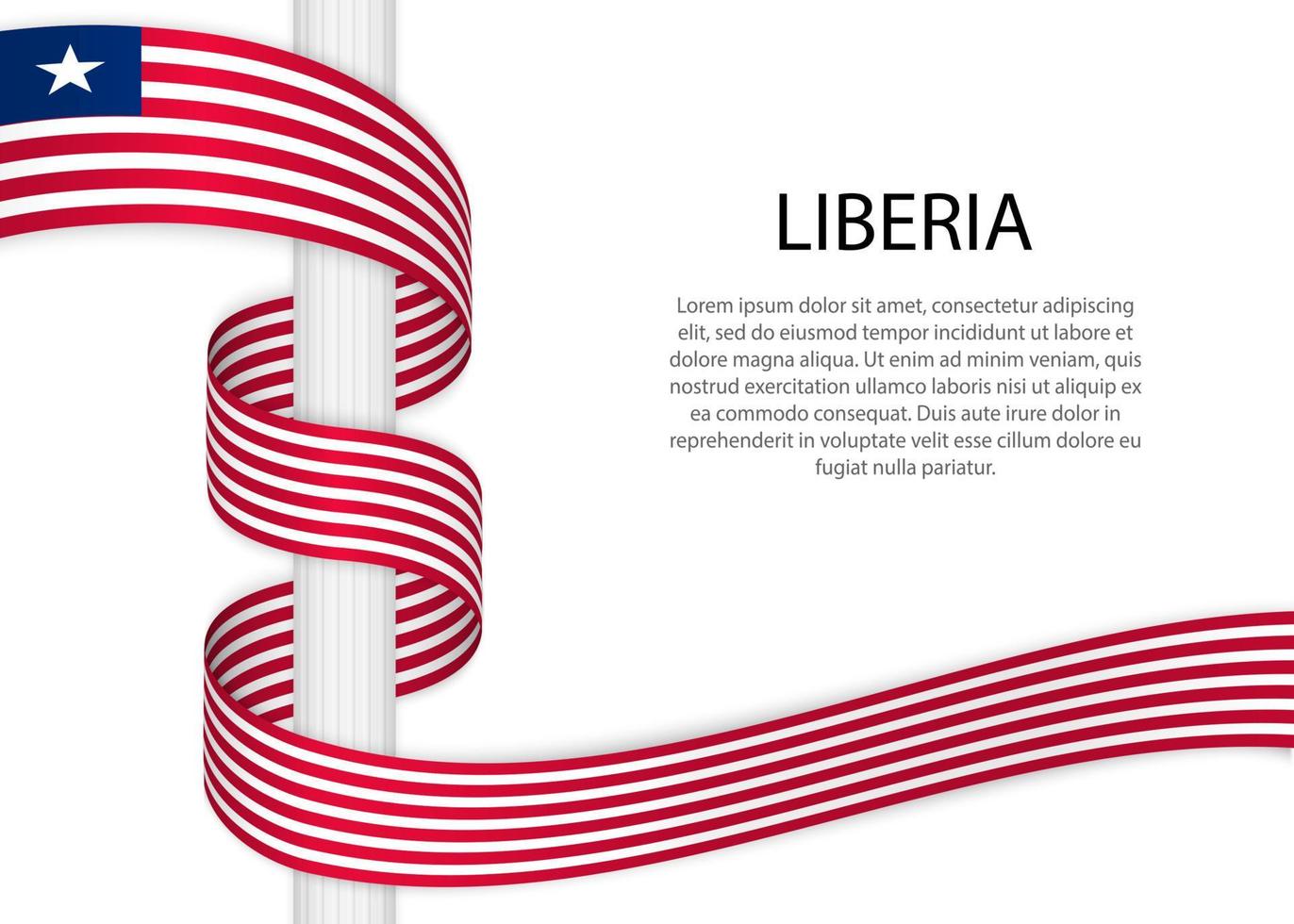 winken Band auf Pole mit Flagge von Liberia. Vorlage zum unabhängig vektor