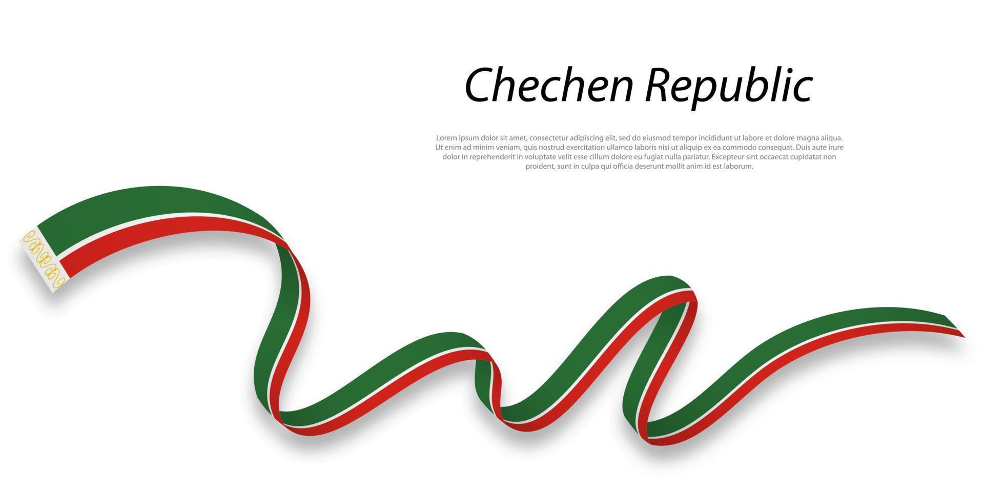 vinka band eller rand med flagga av tjetjenska republik vektor