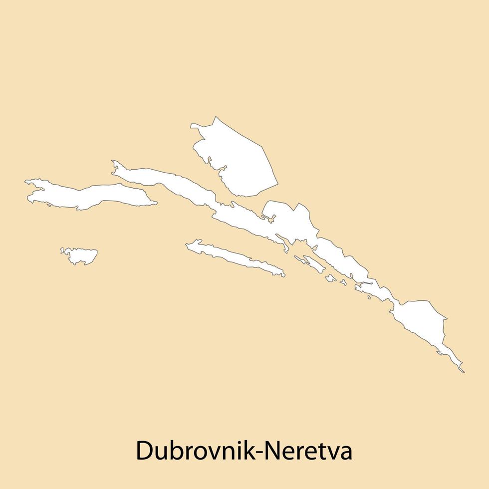 hoch Qualität Karte von dubrovnik-neretva ist ein Region von Kroatien vektor