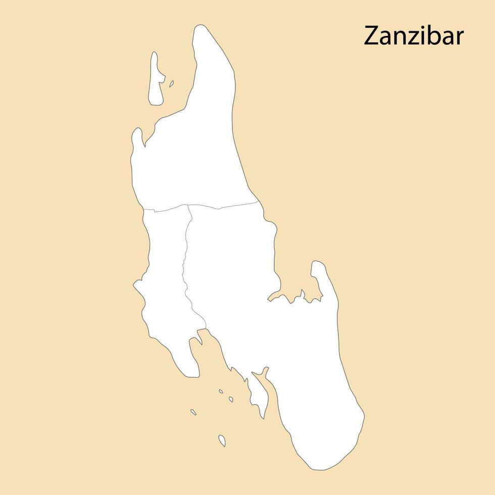 hög kvalitet Karta av zanzibar är en område av tanzania vektor