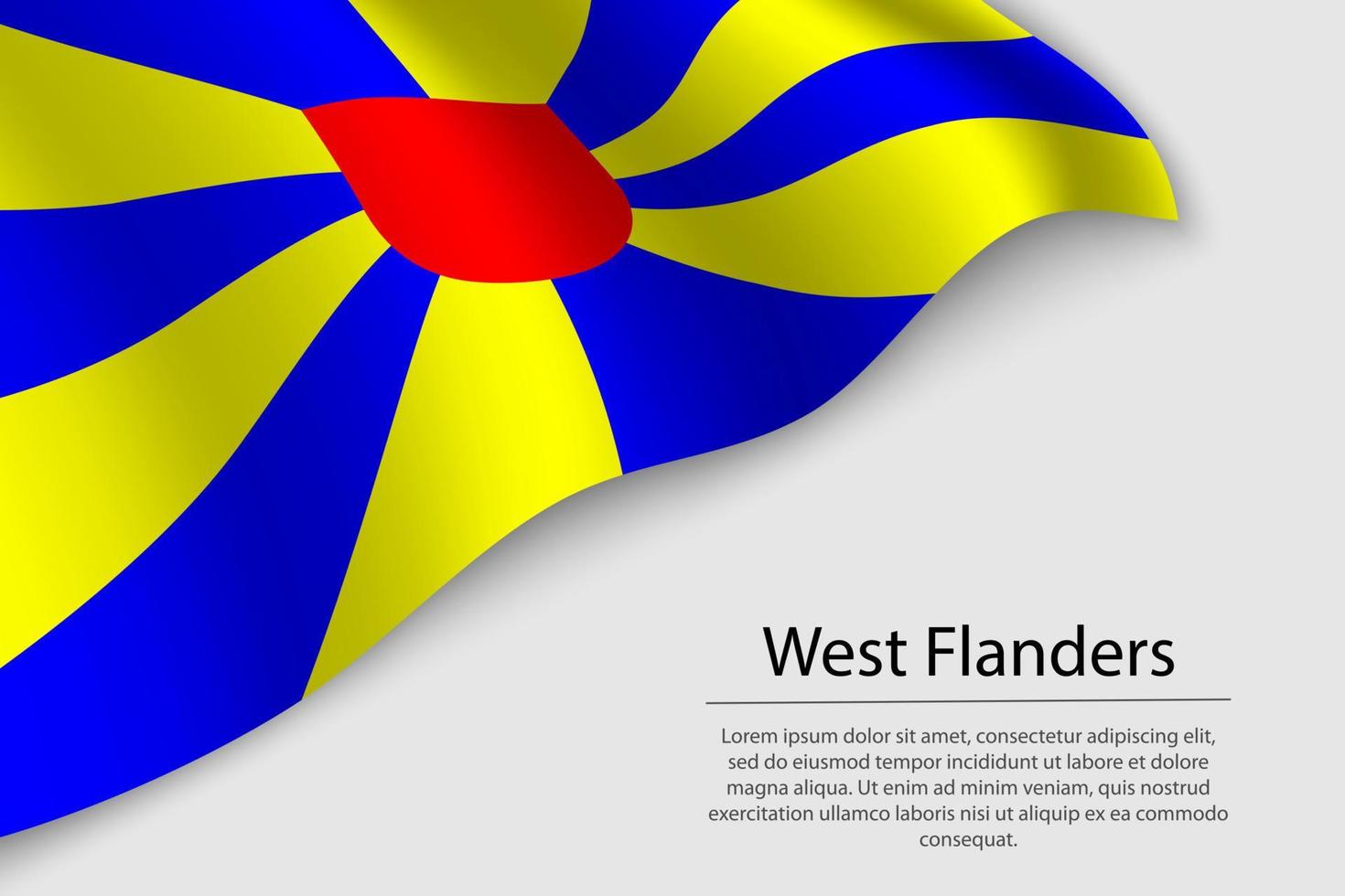 Vinka flagga av väst Flandern är en område av belgien vektor