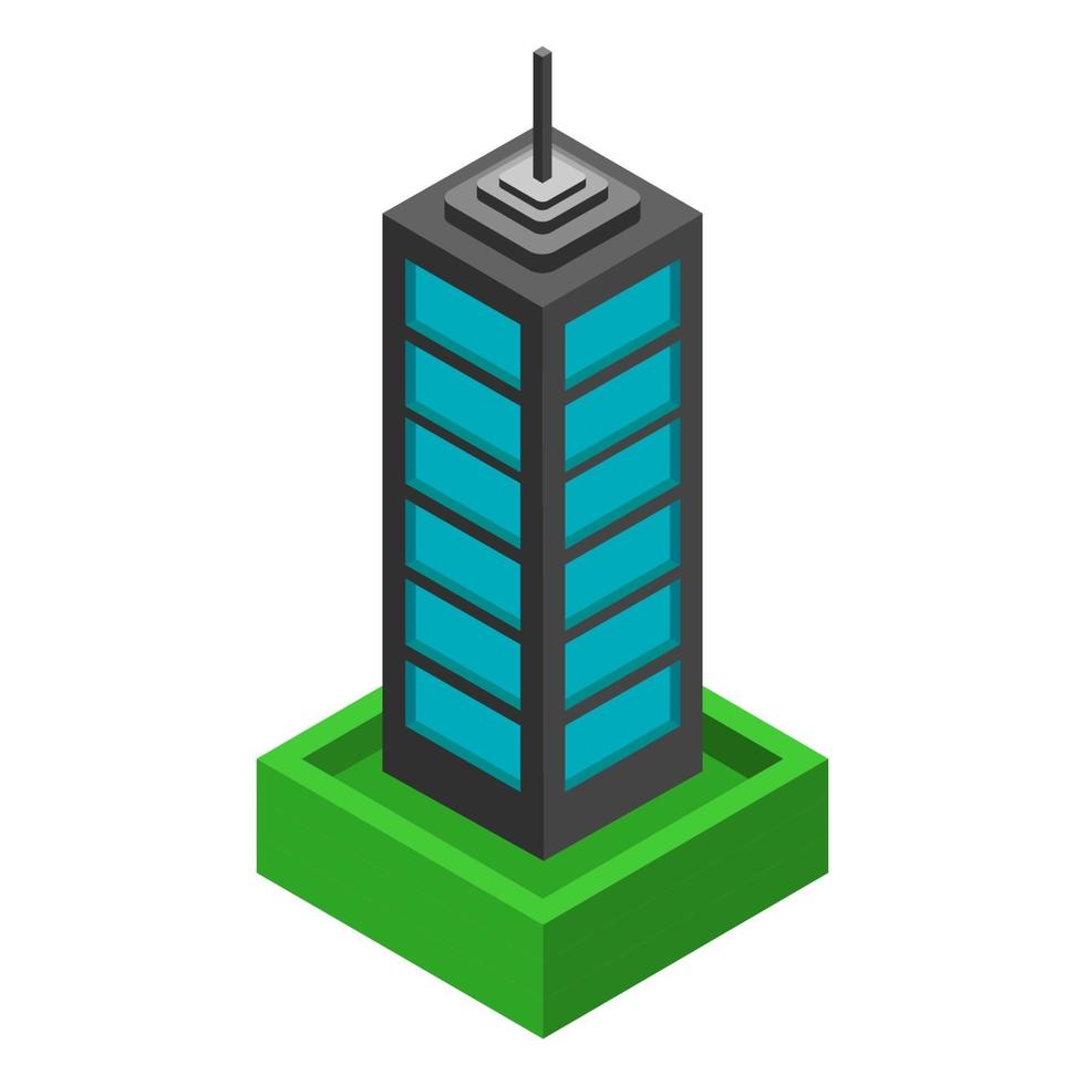 isometrisk skyskrapa på vit bakgrund vektor