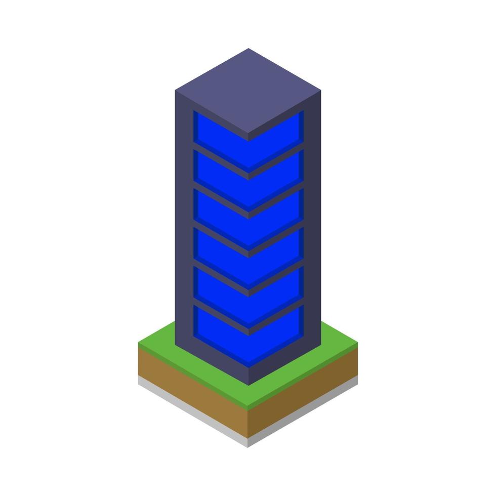 isometrisk skyskrapa på vit bakgrund vektor