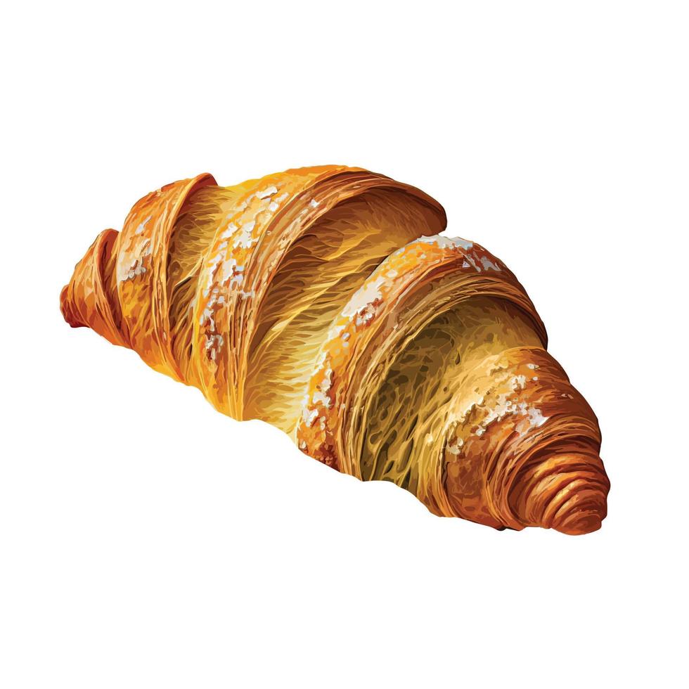 Aquarell Croissants Gebäck vektor