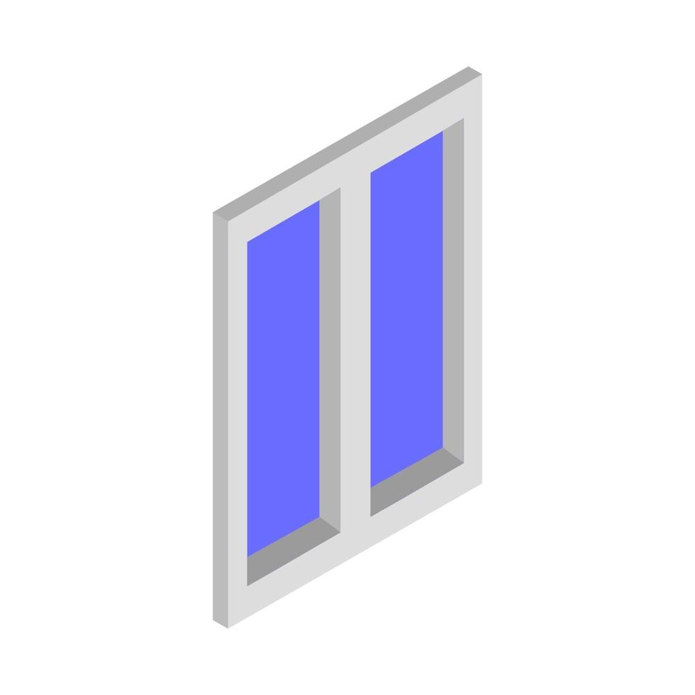 isometrisk fönster på vit bakgrund vektor