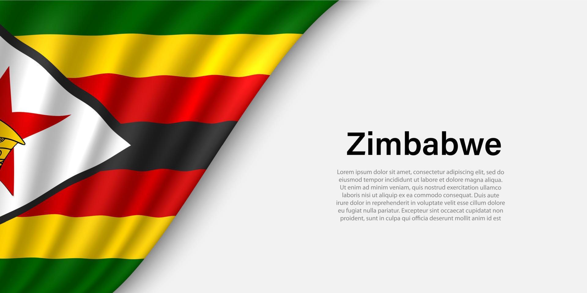 Vinka flagga av zimbabwe på vit bakgrund. vektor