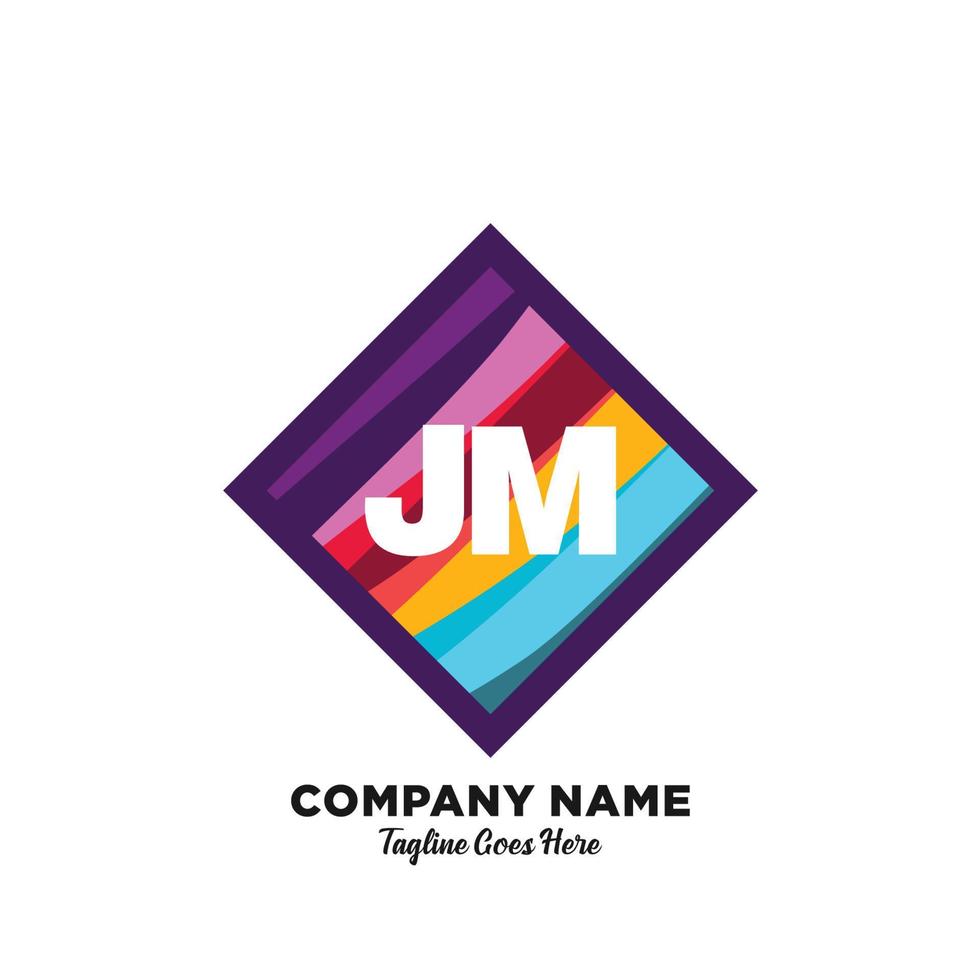 jm Initiale Logo mit bunt Vorlage Vektor