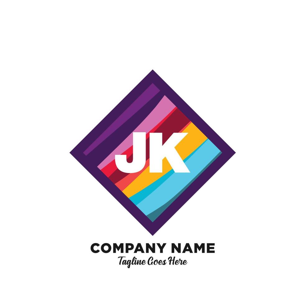 jk Initiale Logo mit bunt Vorlage Vektor