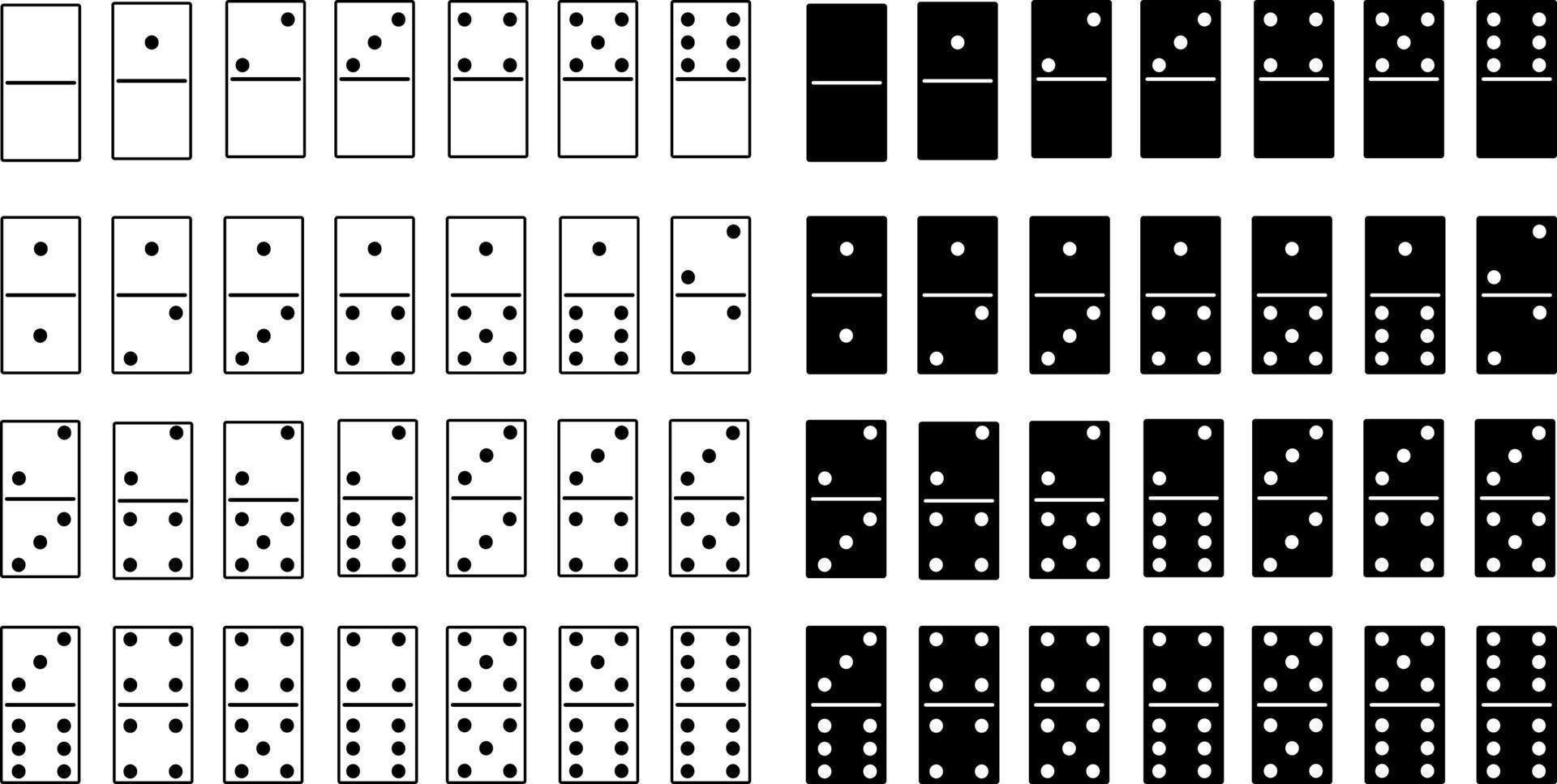 Domino Symbol Vektor Satz. Spiel Illustration Zeichen Sammlung. Domino Symbol oder Logo.