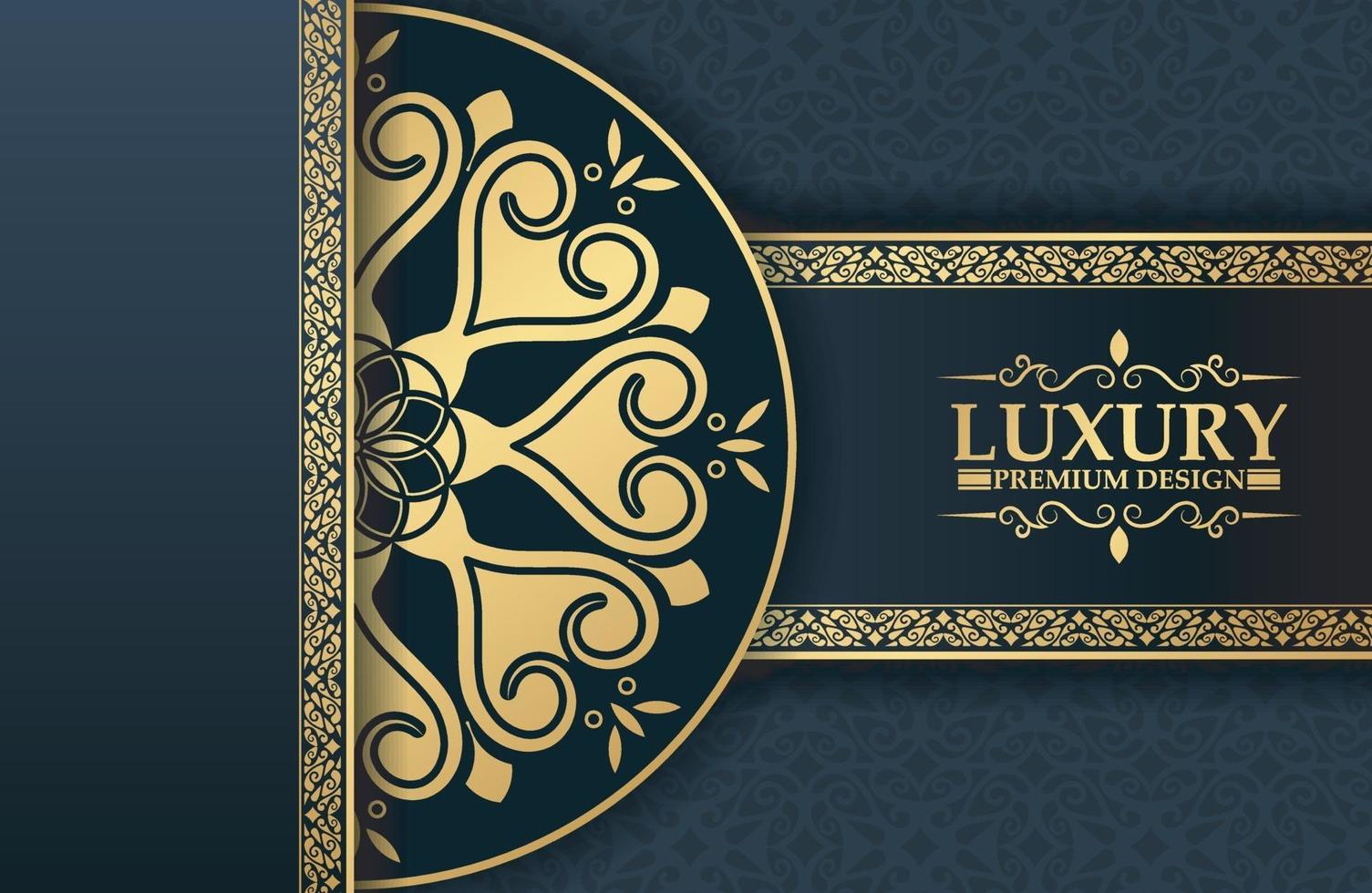 Luxus-Mandala-Hintergrundkonzept der Leistungsschablone mit Vintagen Goldgrenze - Vektor