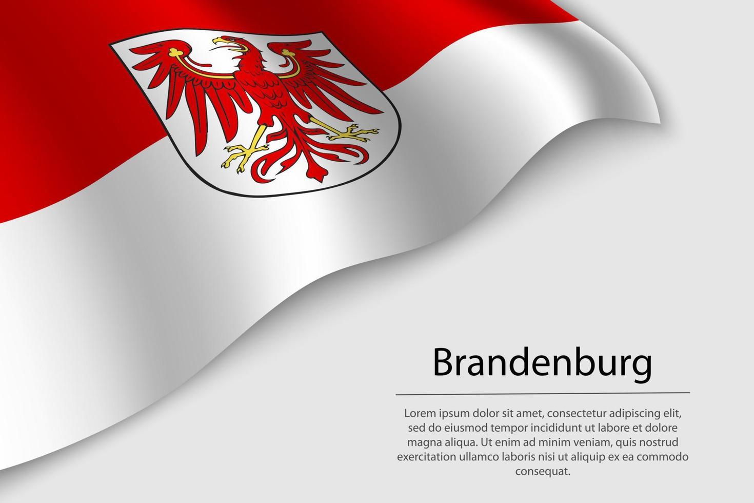 Welle Flagge von Brandenburg ist ein Zustand von Deutschland. Banner oder Band vektor