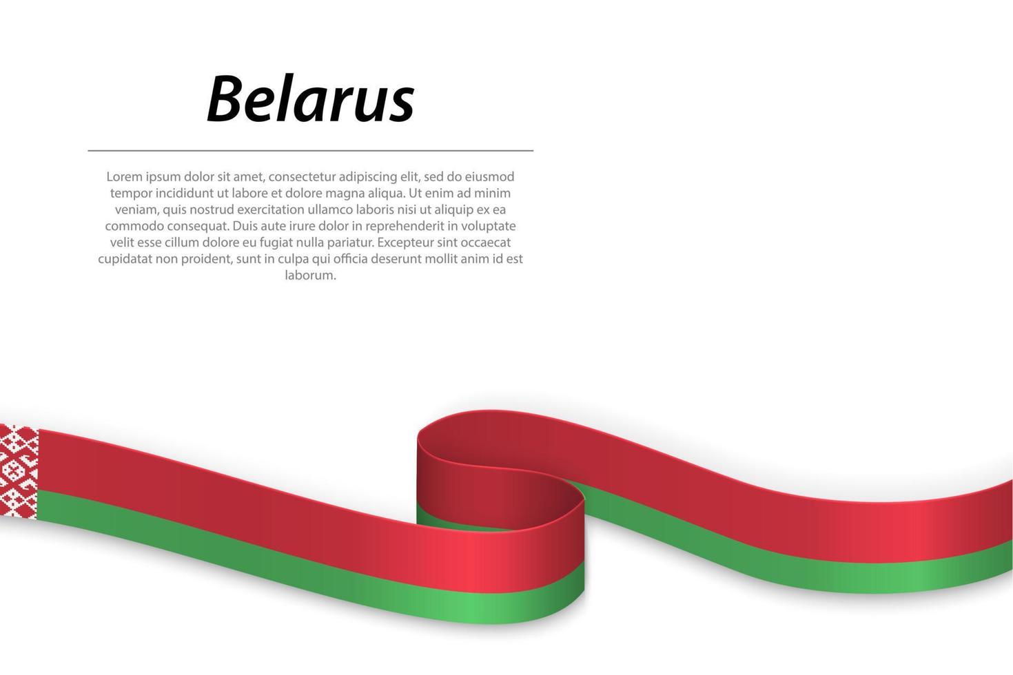 vinka band eller baner med flagga av belarus. mall för oberoende dag vektor