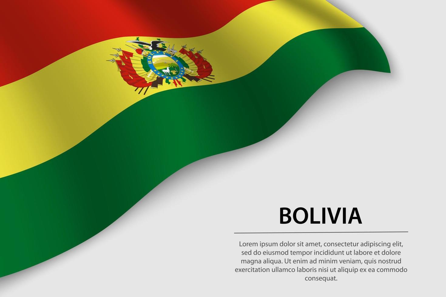 Welle Flagge von Bolivien auf Weiß Hintergrund. Banner oder Band vecto vektor