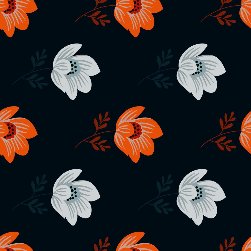 romantisch Blume nahtlos Muster. elegant Blumen- endlos Hintergrund. abstrakt stilisiert botanisch Illustration. vektor