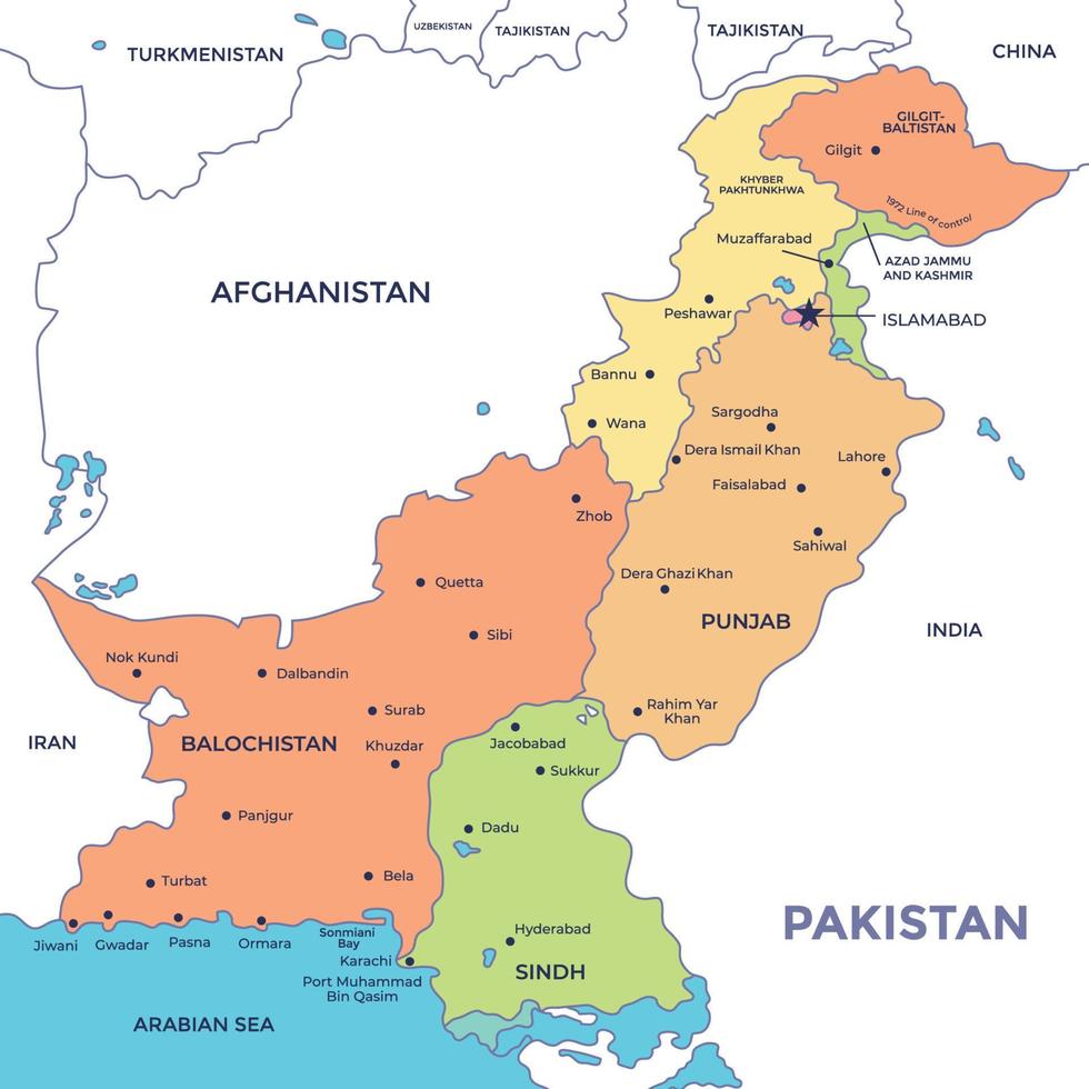 detailliert Pakistan Karte vektor
