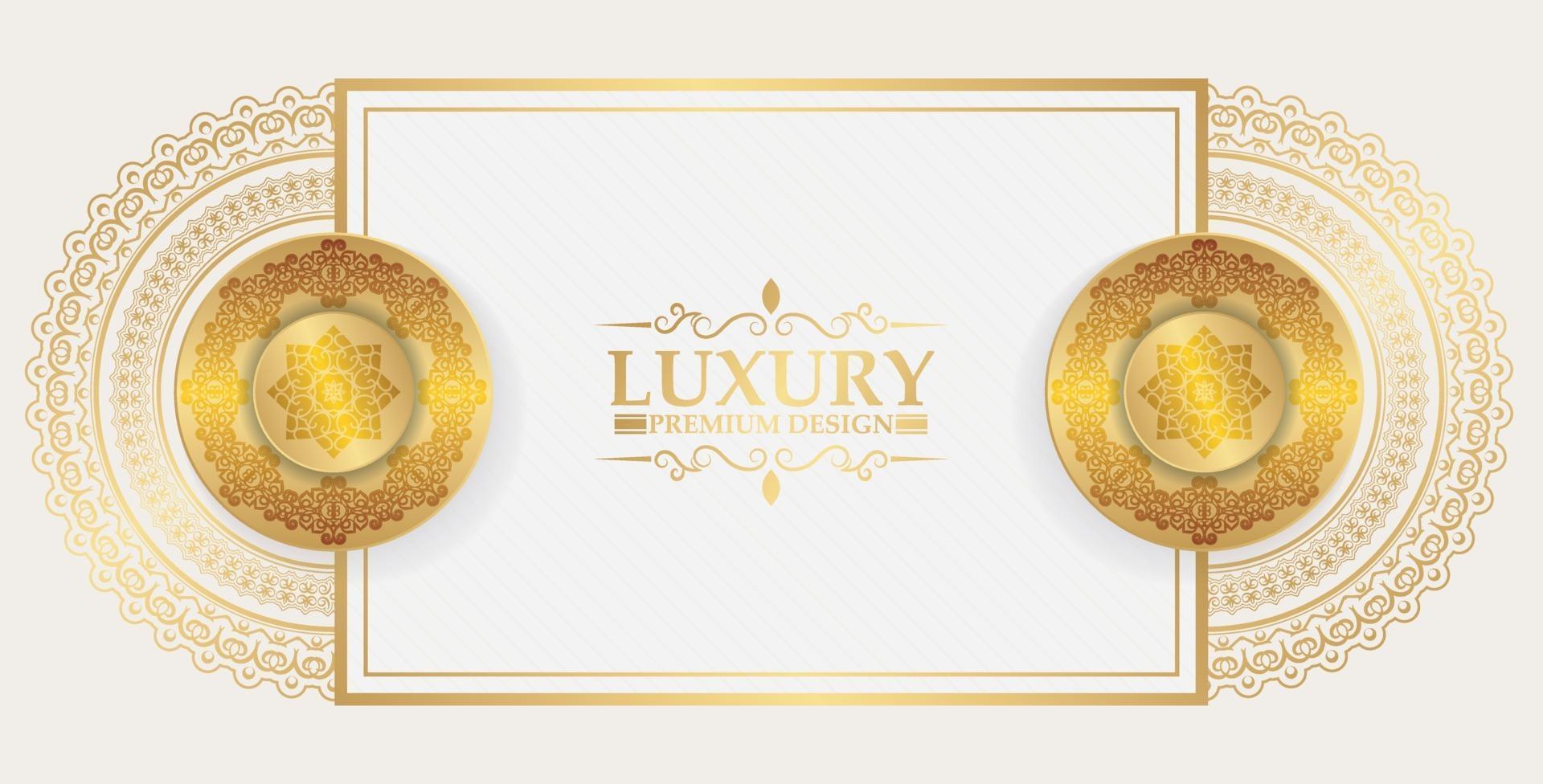 Luxus Weiß und Gold Mandala Hintergrund vektor