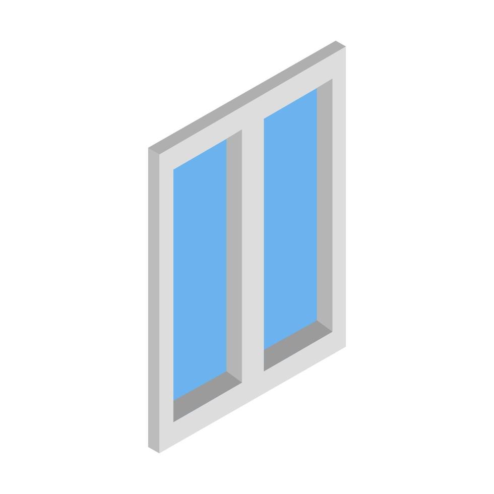 isometrisk fönster på vit bakgrund vektor