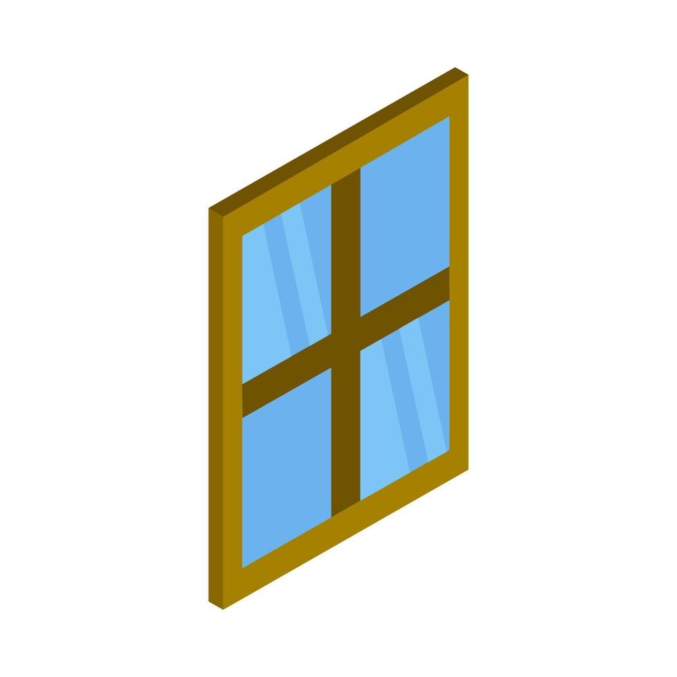 isometrisches Fenster auf weißem Hintergrund vektor