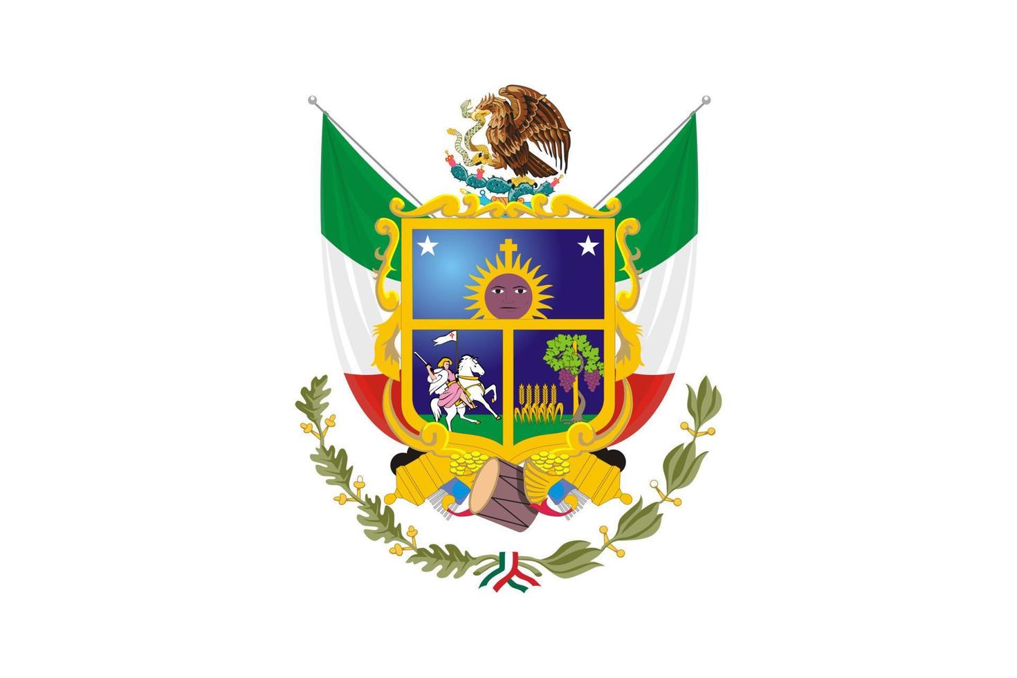 einfach Flagge Zustand von Mexiko vektor