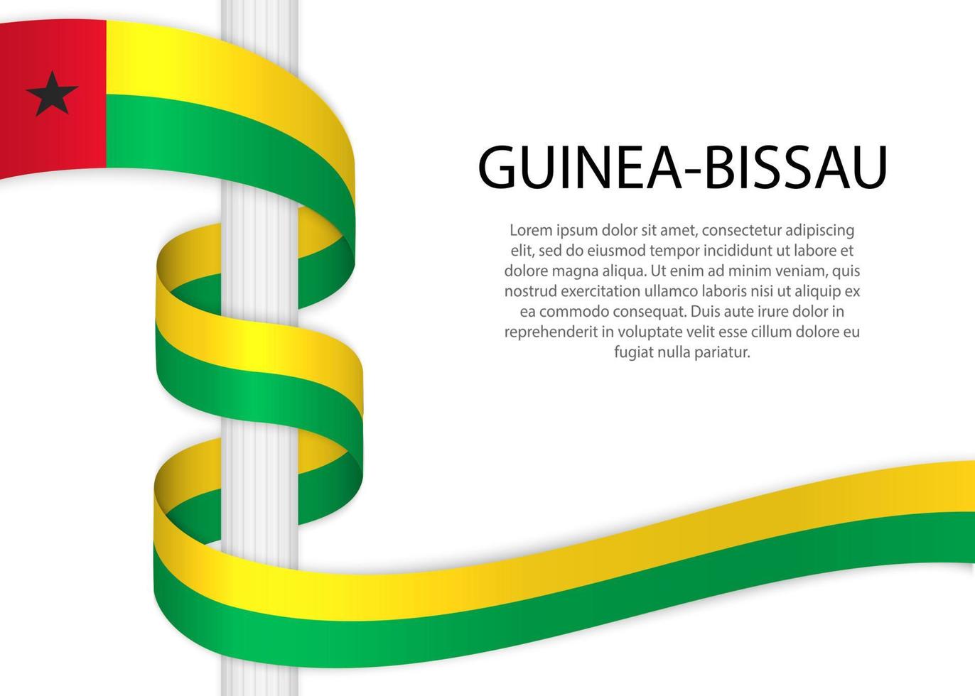 winken Band auf Pole mit Flagge von Guinea-Bissau. Vorlage zum ich vektor