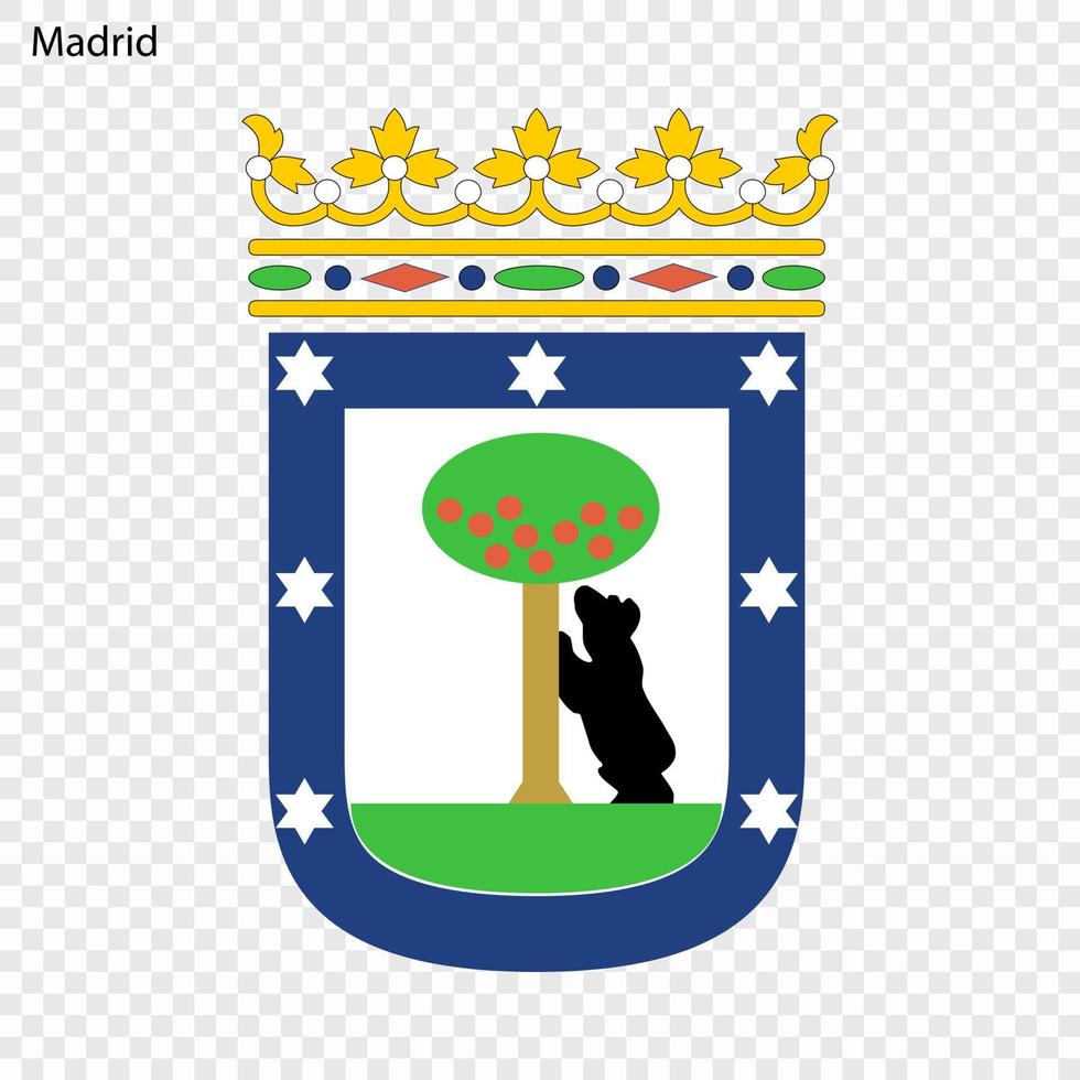 emblem av madrid. stad av Spanien. vektor
