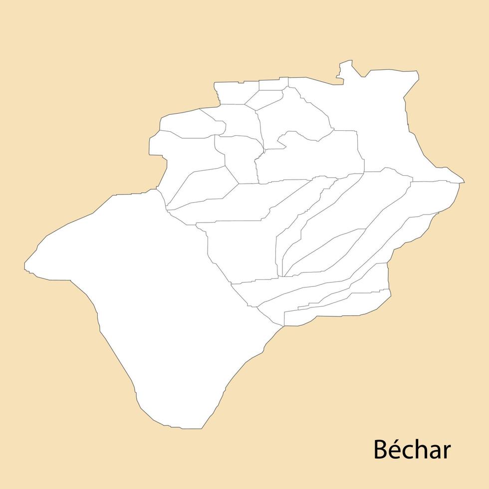 hoch Qualität Karte von bechar ist ein Provinz von Algerien vektor