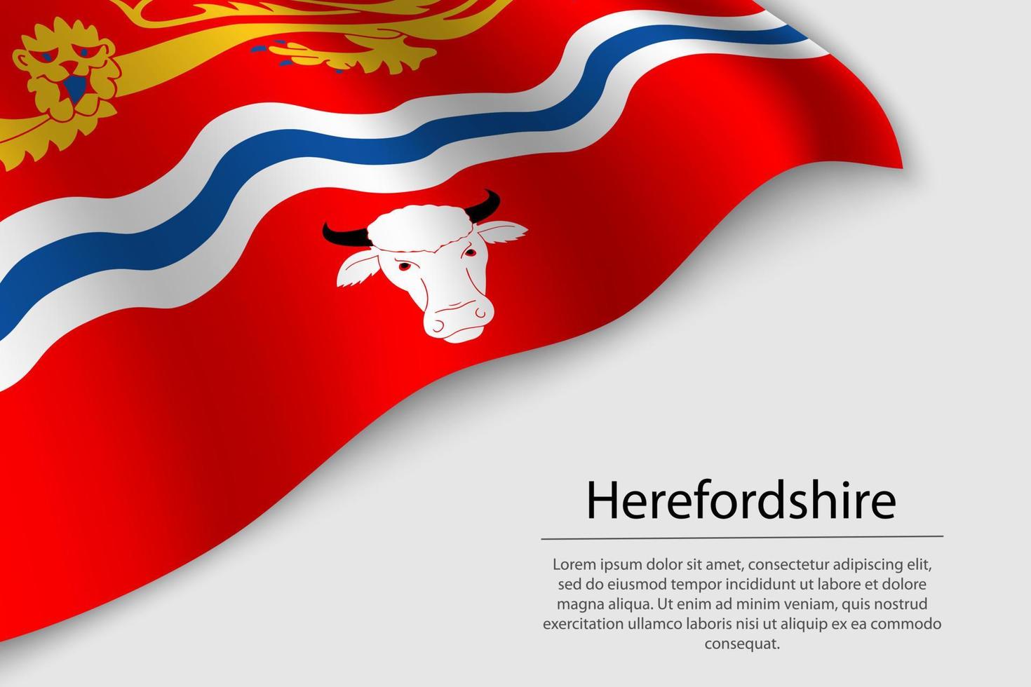 Welle Flagge von Herefordshire ist ein Bezirk von England. Banner oder Rippe vektor