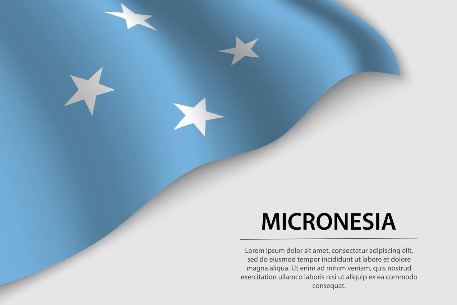 Vinka flagga av micronesia på vit bakgrund. baner eller band ve vektor