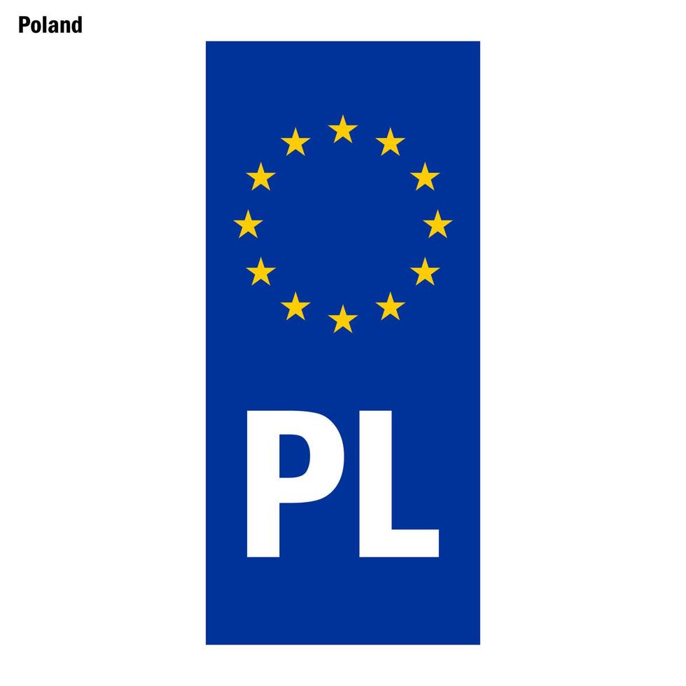 EU Land Kennung. Blau Band auf Lizenz Platten vektor