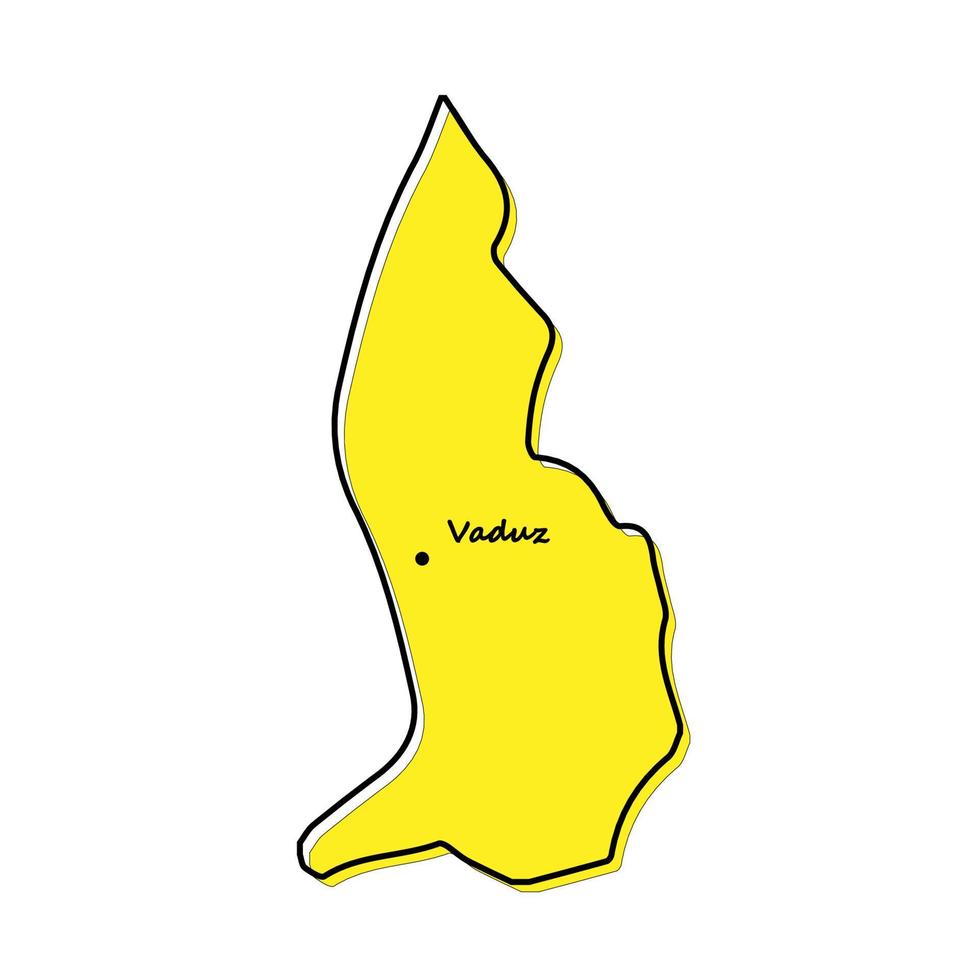 einfach Gliederung Karte von Liechtenstein mit Hauptstadt Ort vektor