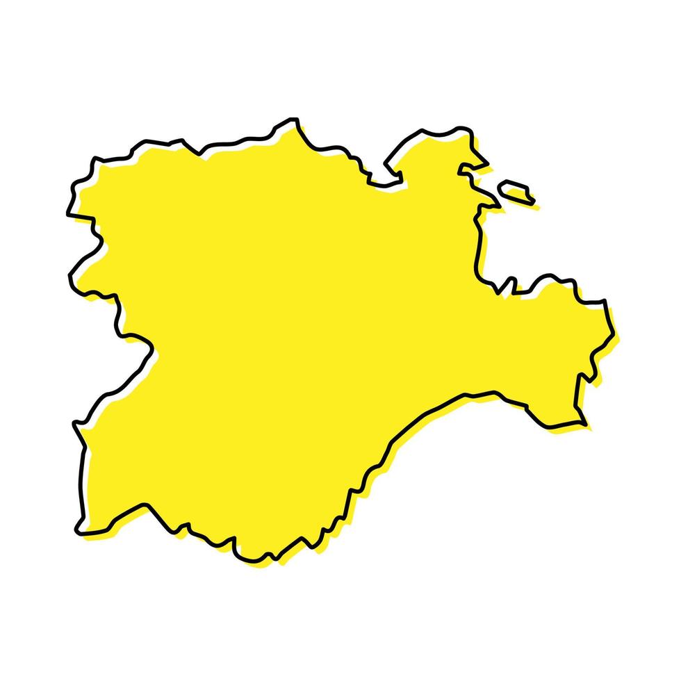 einfach Gliederung Karte von Kastilien und Leon ist ein Region von Spanien vektor