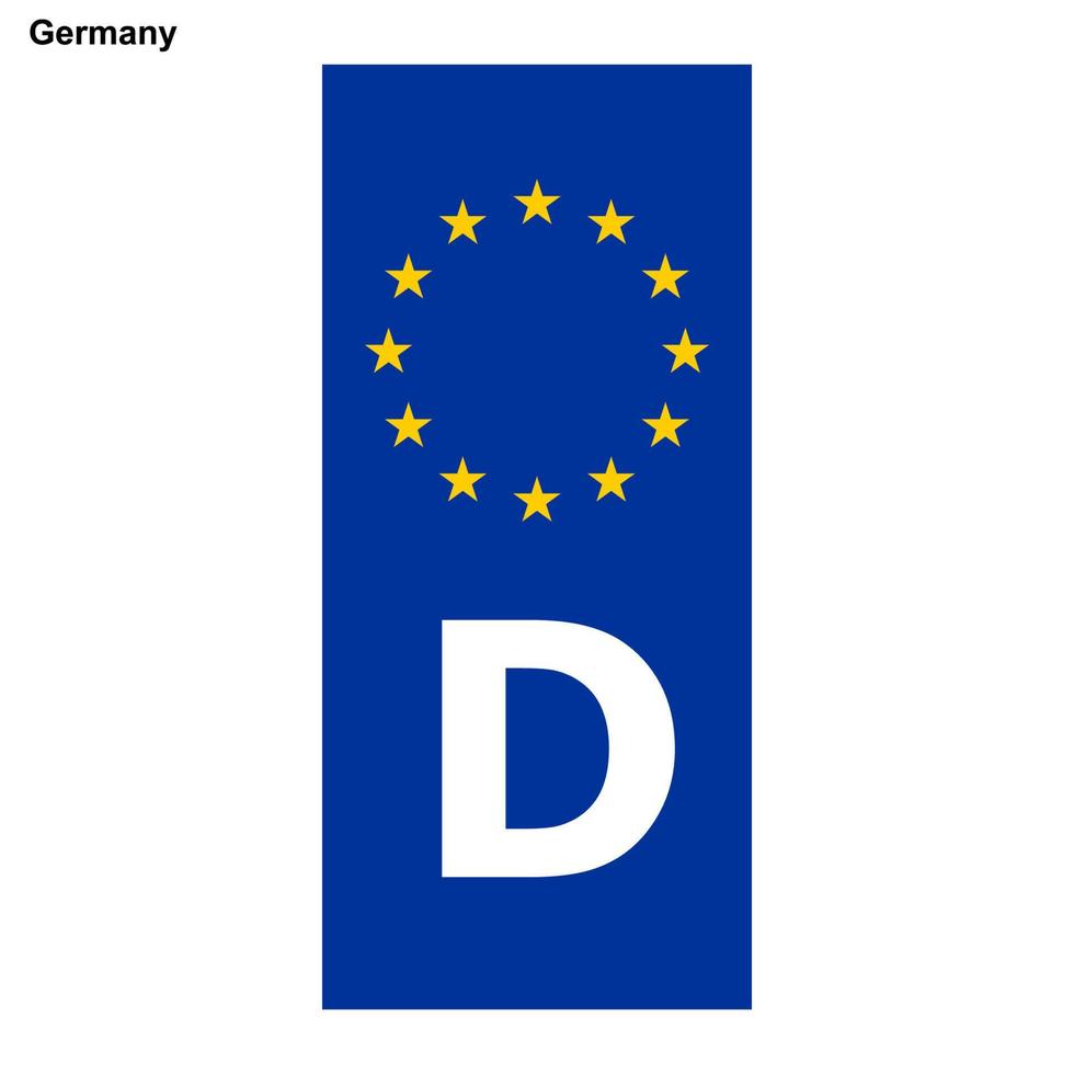 EU Land Kennung. Blau Band auf Lizenz Platten vektor