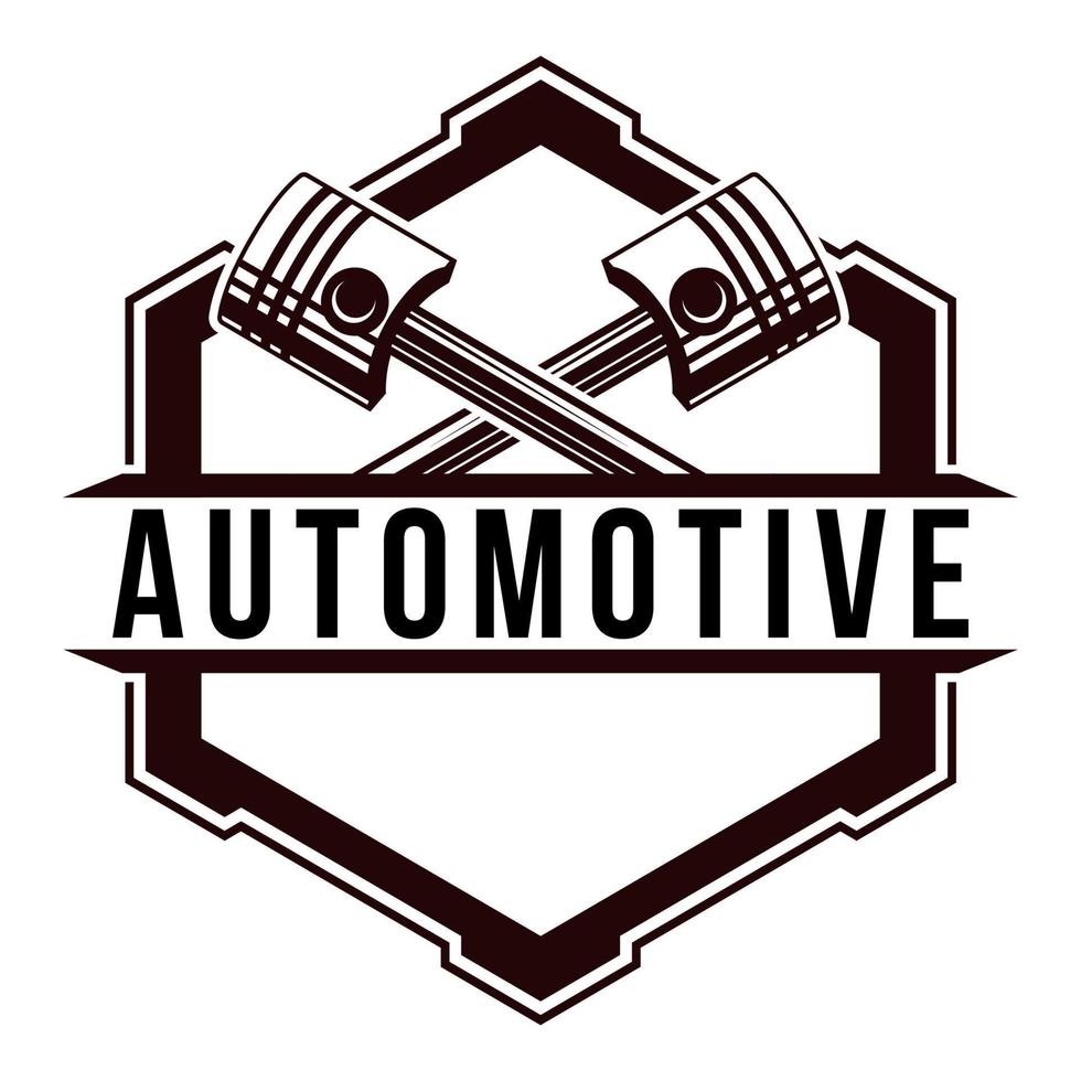 Auto Kolben Automobil Logo Vorlage. Zwilling gekreuzt Kolben Mechaniker Logo Symbol eps Vektor