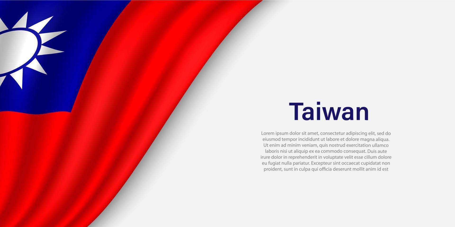 Welle Flagge von Taiwan auf Weiß Hintergrund. vektor