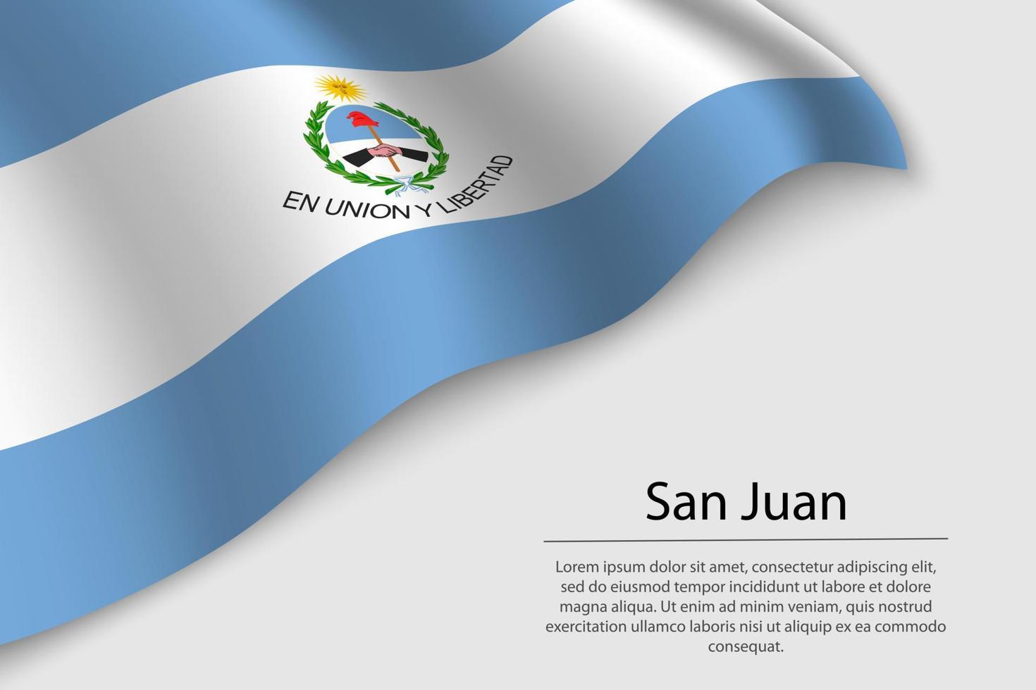 Welle Flagge von san Juan ist ein Zustand von Argentinien vektor