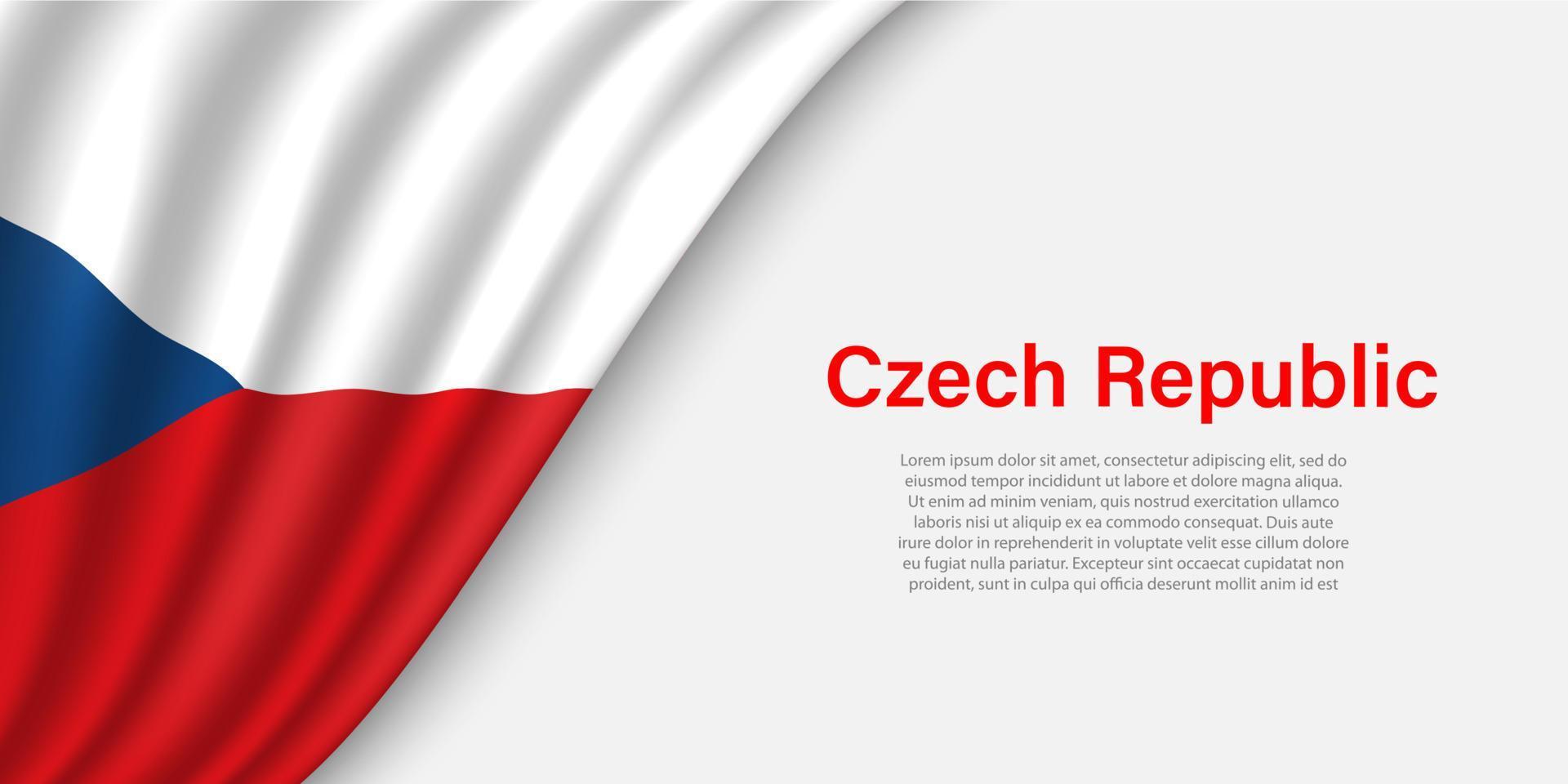 Welle Flagge von Tschechisch Republik auf Weiß Hintergrund. vektor