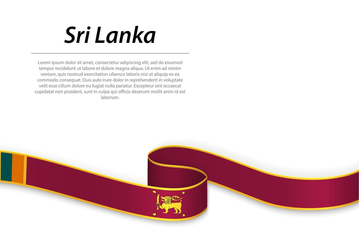 schwenkendes band oder banner mit flagge von sri lanka vektor