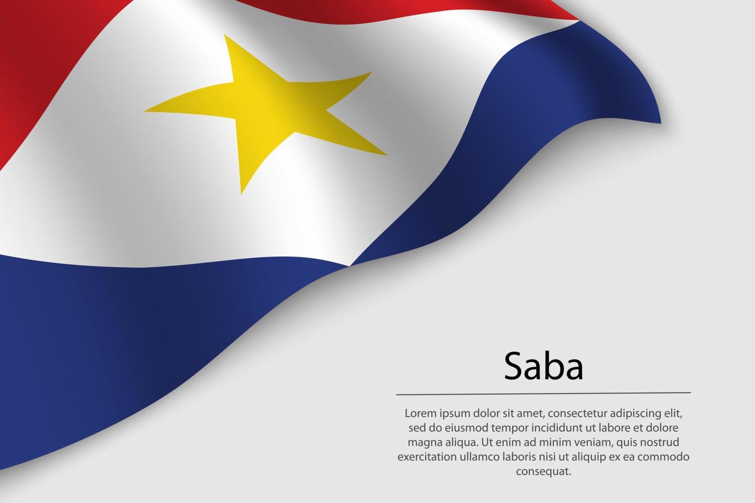 Welle Flagge von Saba ist ein Provinz von Niederlande. Banner oder Band vektor