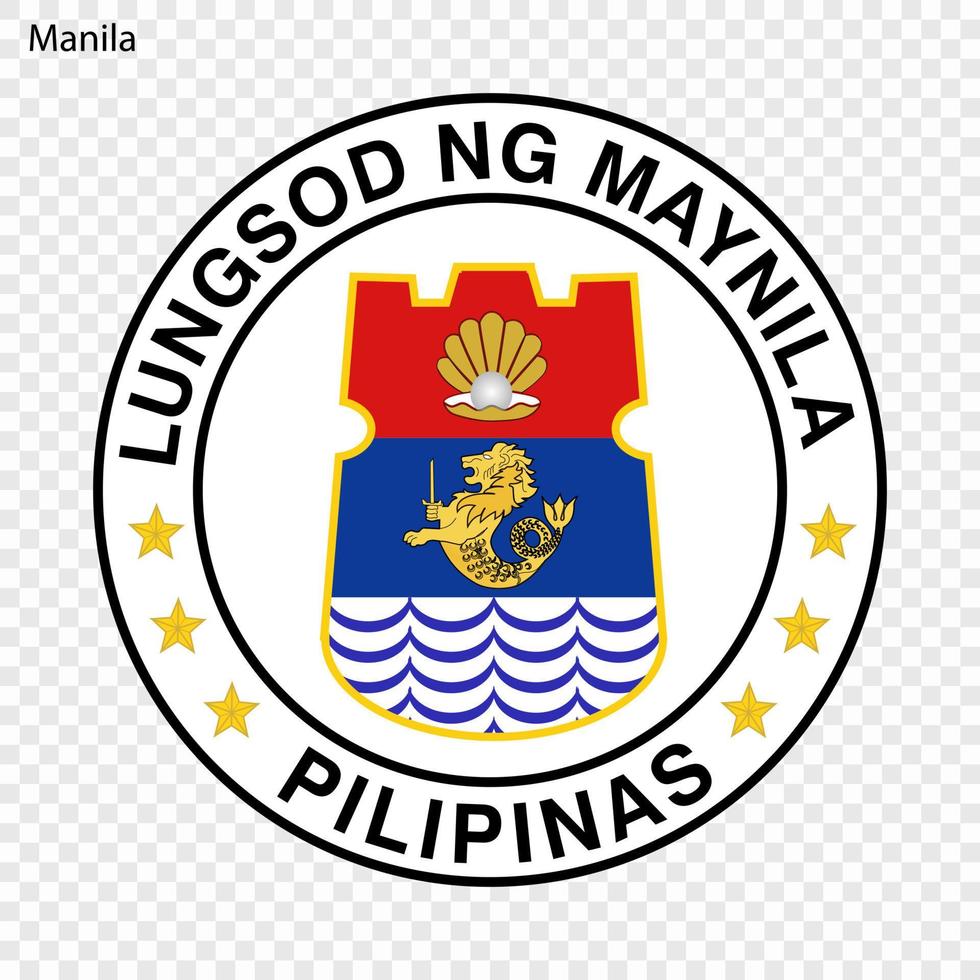 emblem stad av filippinerna. vektor