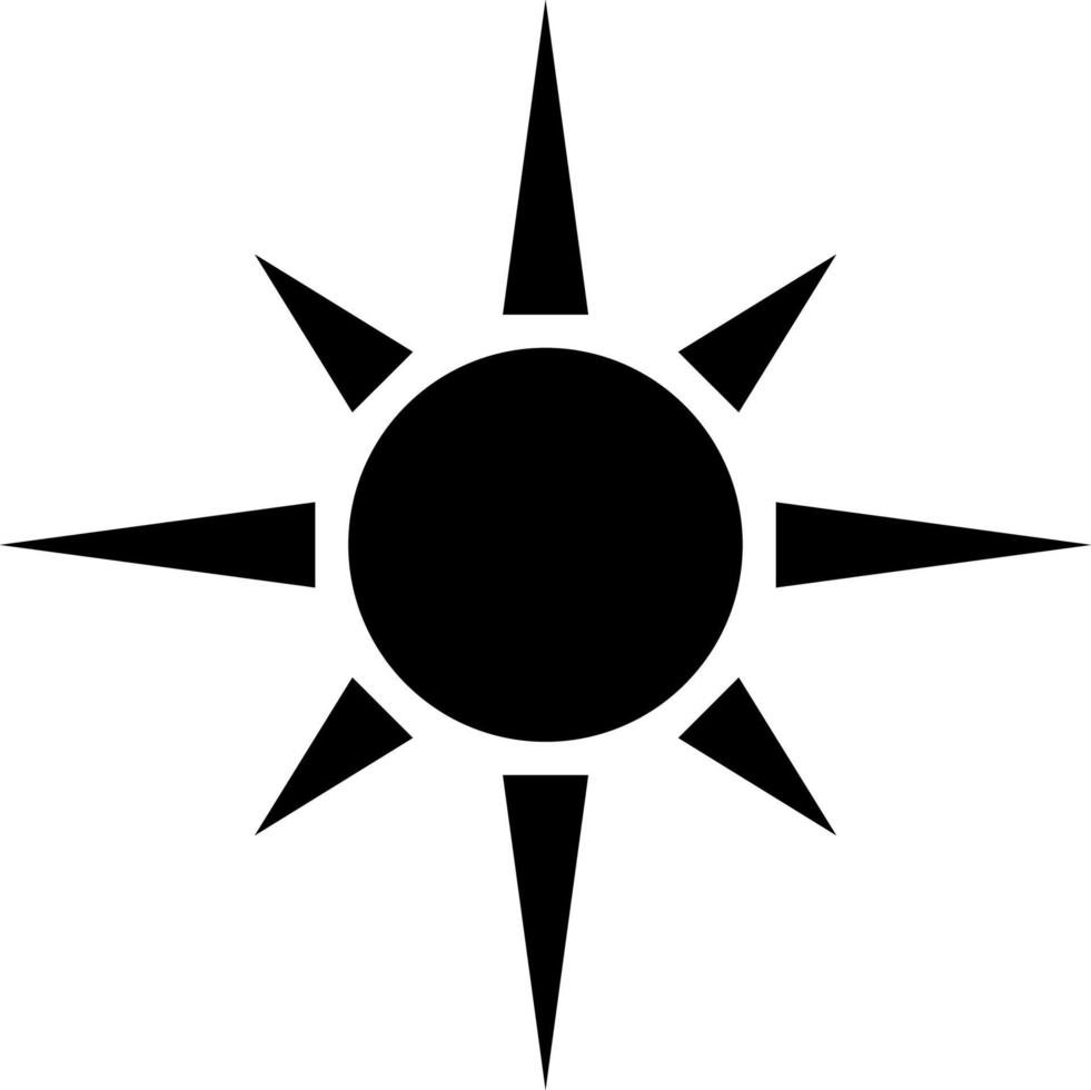 Sol, ikon. sommar vektor ikon svart tunn platt symbol av turism för webb och app utveckling isolerat på vit bakgrund. vektor på vit bakgrund