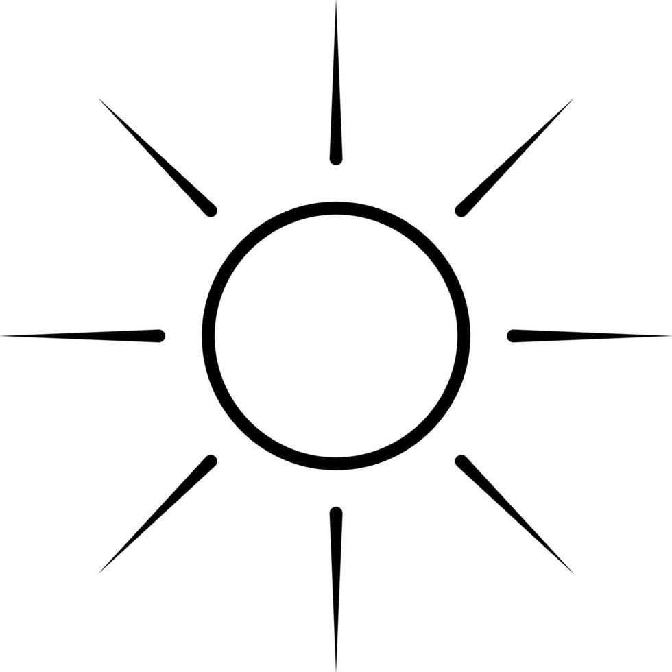 Sonne, Sommer- Gliederung Vektor Symbol. Linie Sommer- und Sonne Vektor Symbol