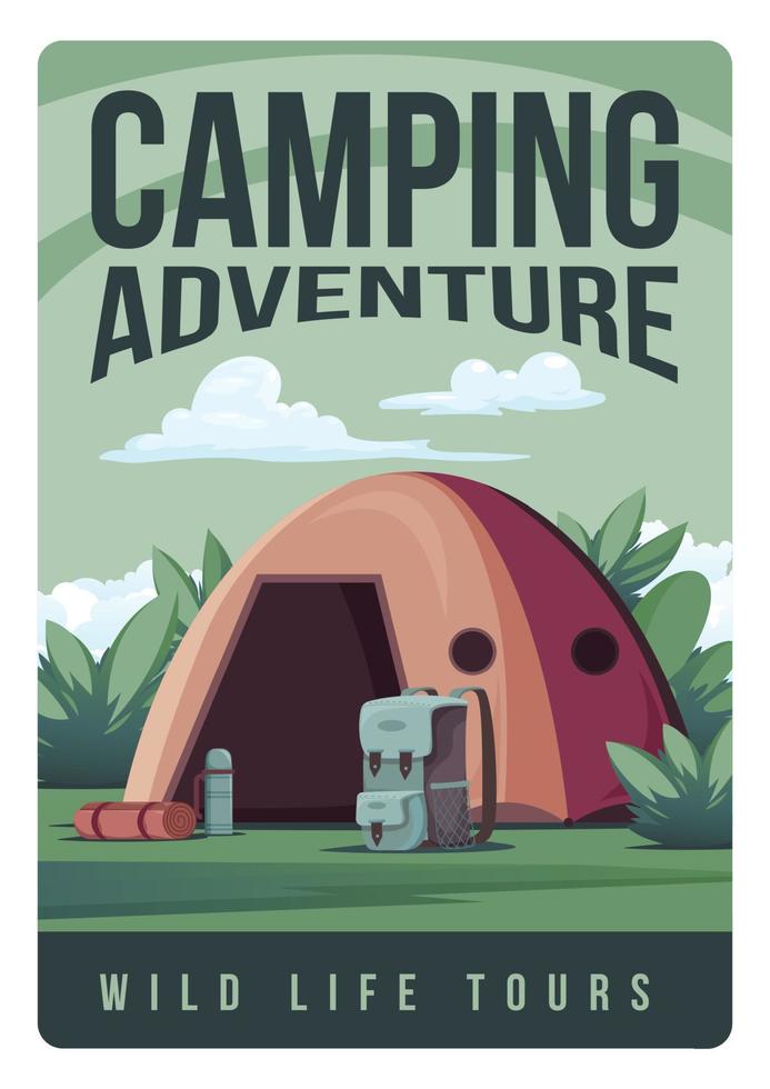 Camping Abenteuer Vertikale Poster vektor