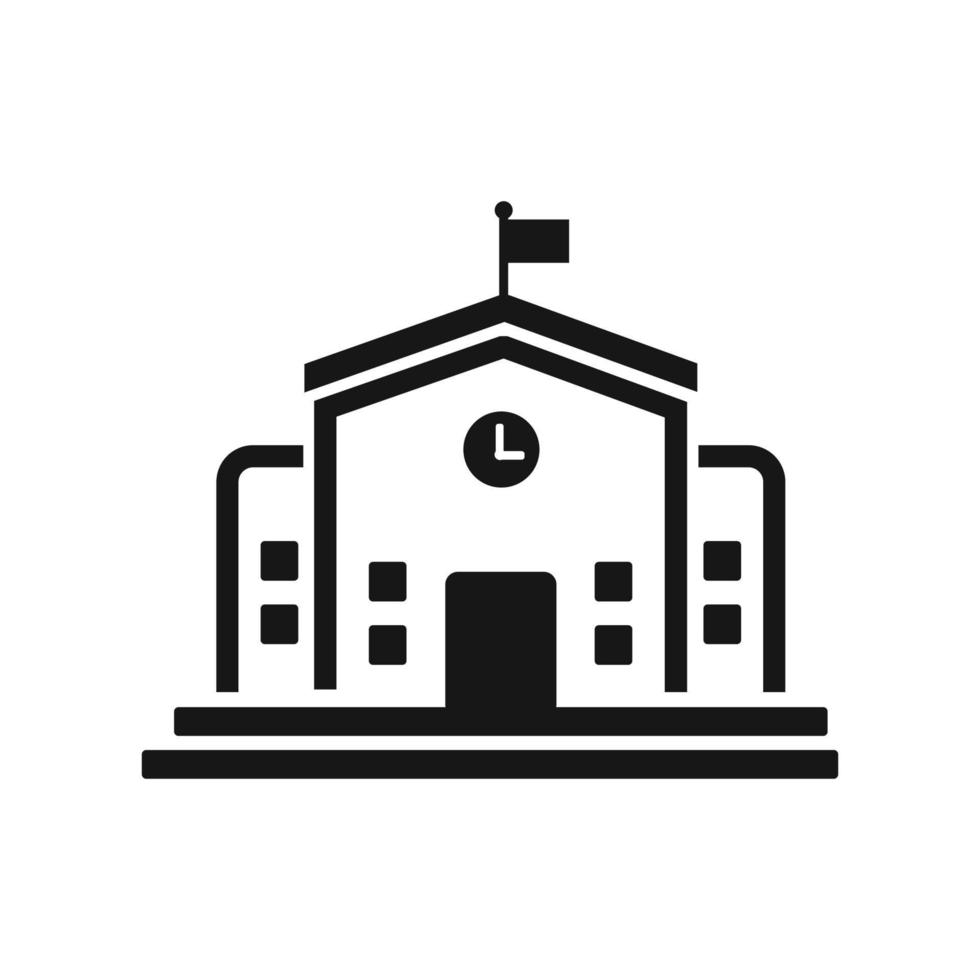 Schule Gebäude Vektor Symbol isoliert auf Weiß Hintergrund