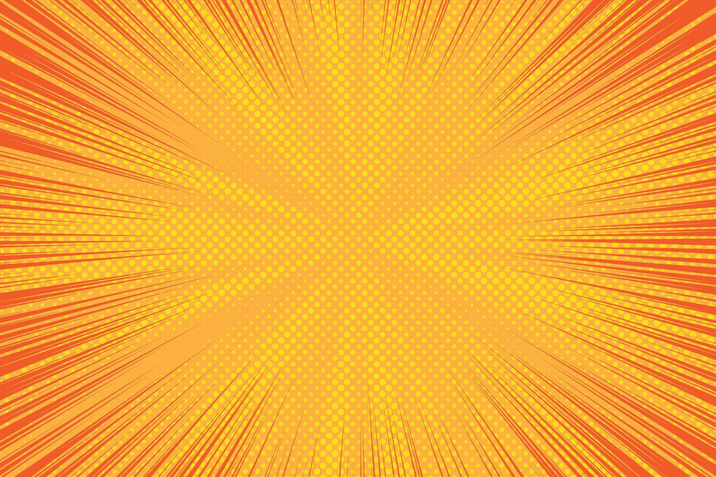 Sunburst Hintergrund Vektor Illustration. Gelb sonnig Strahlen. retro Star Licht mit Halbton. Comic abstrakt Hintergrund.