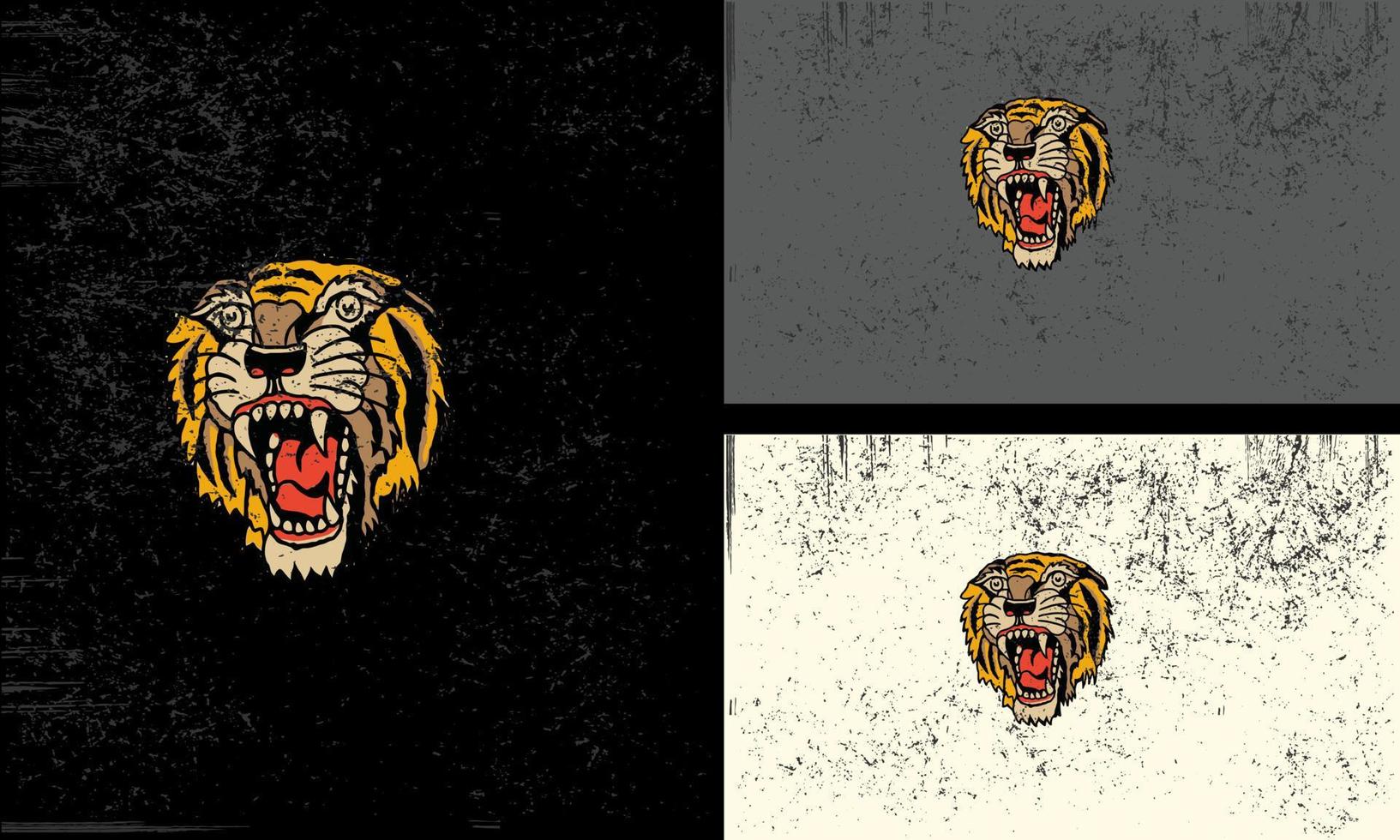 Kopf Tiger mit Reißzähne Vektor Illustration Maskottchen Design