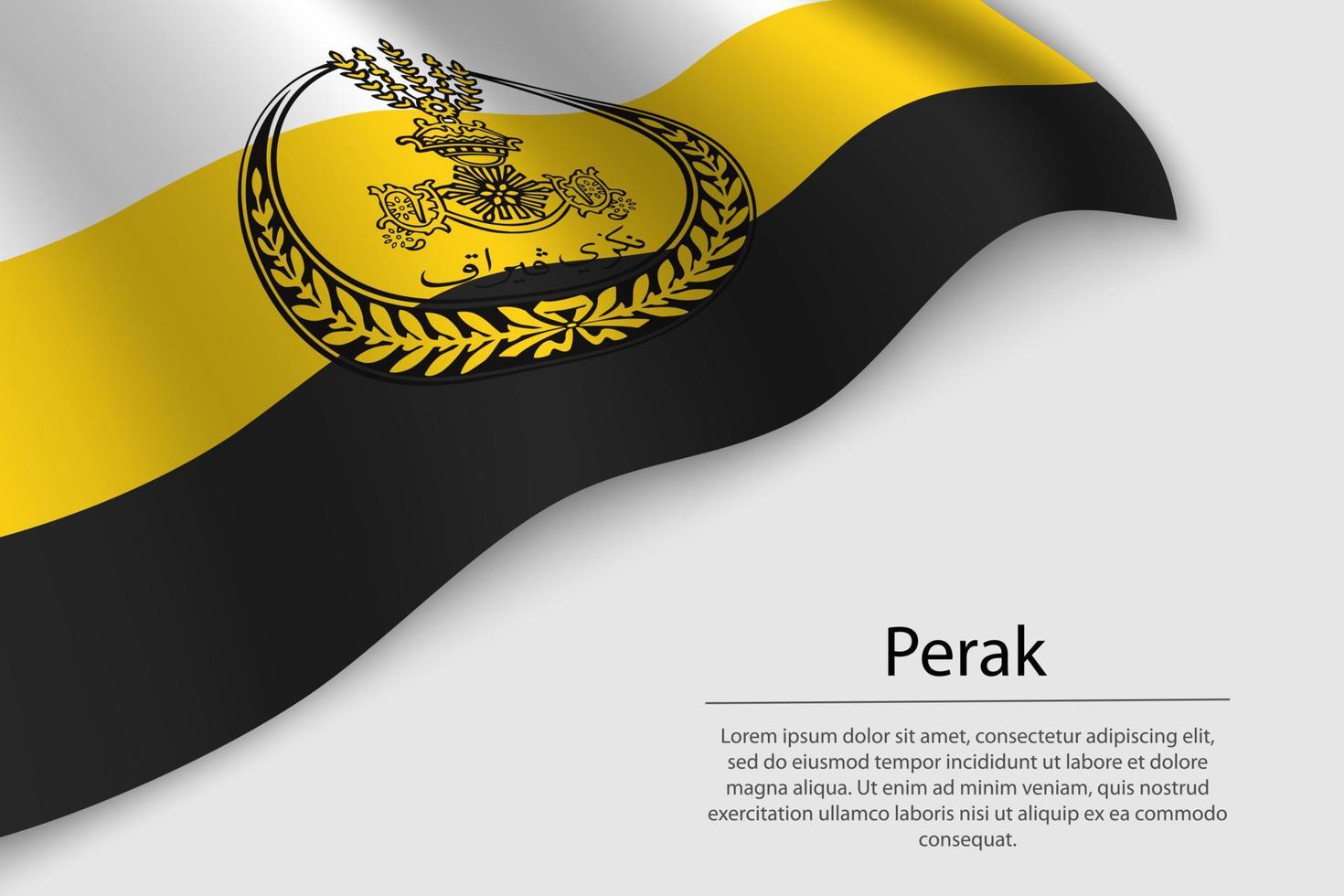 Welle Flagge von perak ist ein Region von Malaysia vektor