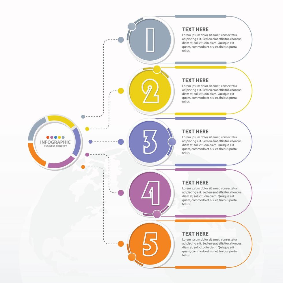 Infografik mit 5 Schritten, Prozess oder Optionen. vektor