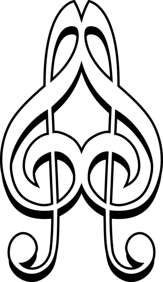logotyp musikalisk kärlek tecken ikon, två diskant nycklar form hjärta vektor